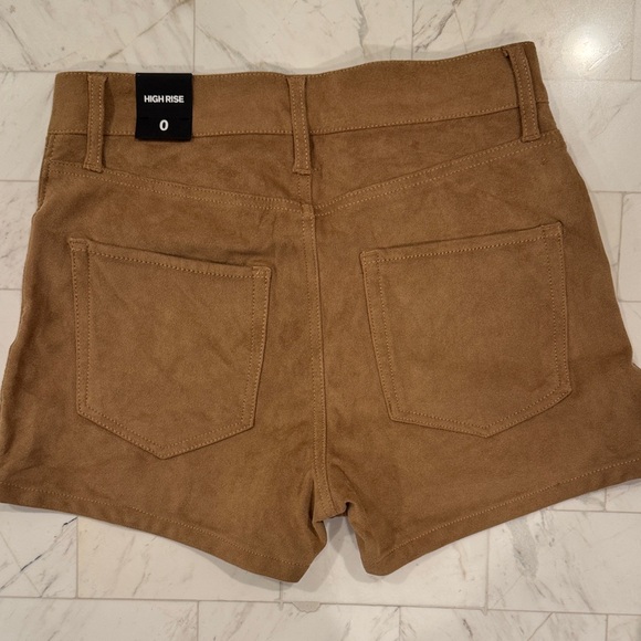 Express Women's Brown High-Waisted Suede Shorts - Picture 3 of 4